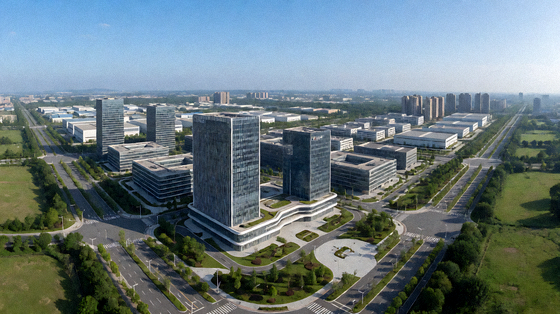 leyu乐鱼集团总部大楼外景智能科技产业园区鸟瞰全景