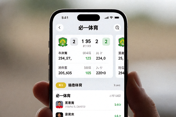 必一体育APP移动端界面展示，显示比赛实时比分和数据统计功能